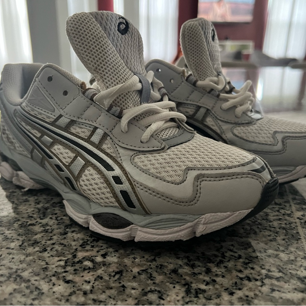 Asics Cream and Gray Sneakers